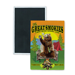 Great Smoky Mountains   Bear Camping Rectangle Badge Magnet