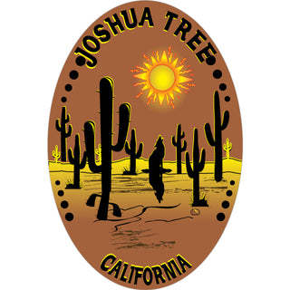 Joshua Tree  CA   Copper Desert Oval Vertical Sticker