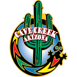 Cave Creek  AZ Cactus Arrow Graphic Vertical Sticker
