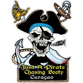 Curacao Just a Pirate Chasing Booty Sticker