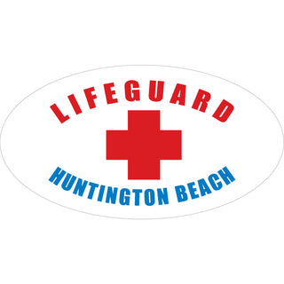 Huntington Beach  CA   Lifeguard Oval Sticker