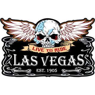 Las Vegas   Live To Ride Skull Wings Sticker