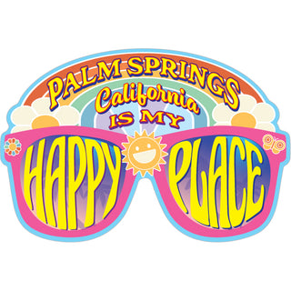 Palm Springs  California   My Happy Place Glasses Sticker