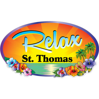 St. Thomas   Relax Oval Sticker