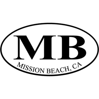 Mission Beach   Black & White Euro Ova Sticker