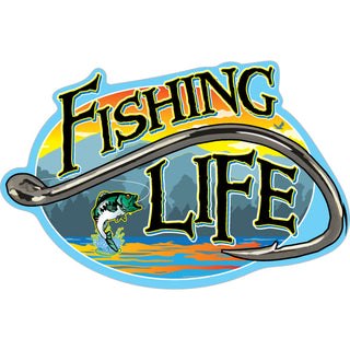 Novelty   Fishing Life Horizontal Sticker