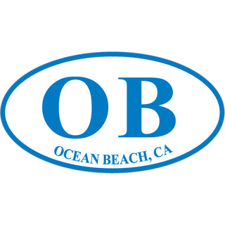 LIGHT BLUE Ocean Beach OB Euro Oval Sticker