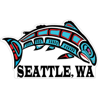 Native Salmon Art Design   Seattle  WA Native Salmon Art Design Sticker