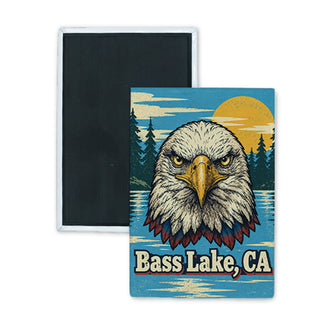 Bass Lake  CA   Eagle Stare Rectangle Badge Magnet