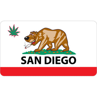 San Diego  CA   Stoned Bear Flag Sticker