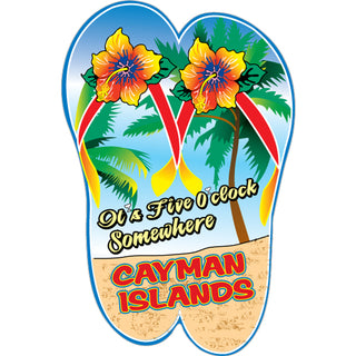 Cayman Islands Five Oclock Somewhere Flip Flops Sticker