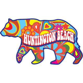 Huntington Beach Hippie Bear Sticker
