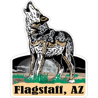 Flagstaff  AZ Wolf Howling at the Moon Sticker