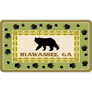 Hiawassee Georgia Green Rectangle with Bear Paw Prints Sticker