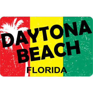 OK4 Daytona Beach Rasta Color Flag Sticker