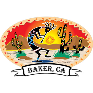 Baker  CA Kokopelli Desert Scene Sticker
