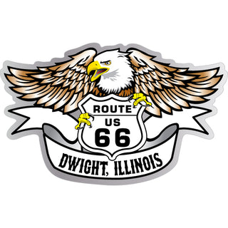 Dwight  Illinois   Eagle Route 66 Shield Banner Sticker