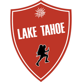 OK4 Lake Tahoe Vertical Red Shield Hiker Sticker