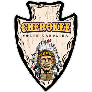 Cherokee  North Carolina   Chief Arrowhead Sticker