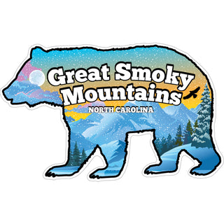 Great Smoky Mountains  North Carolina   Snowy Mountains Sticker