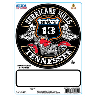 OK4 Hurricane Mills Winged Shield Motorcycle Sticker