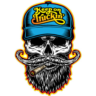 Novelty   Keep on Truckin Skull Sticker