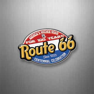 Route 66   Red White and Blue Oval America's Mother Road 3D Magnet