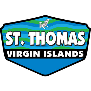 ST THOMAS BLUE GREEN WAVY SHIELD Sticker