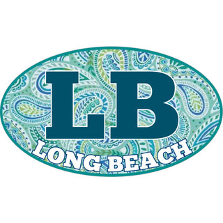 OK4 Long Beach LB Euro with Paisley Background Sticker