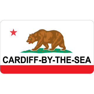 California Flag   Cardiff by the Sea  CA California Flag Sticker
