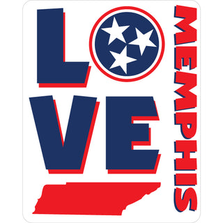 Memphis LOVE with Tennessee Map Sticker