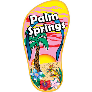 Palm Springs   Single Flip Flop Palm Sun Vertical Sticker