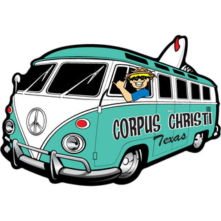 Corpus Christi  TX   Bus Corner View Surfboard Sticker