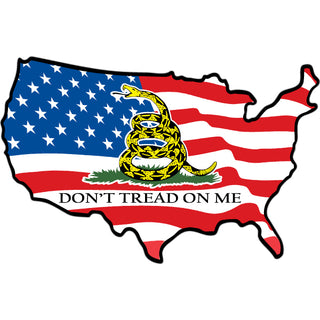 Patriotic   Don't Tread On Me Flag Map Sticker