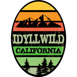 OK4 Idyllwild  CA Mountain Stripe Oval (00792) Sticker