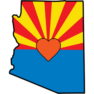 Arizona   Heart Flag State Shape Sticker