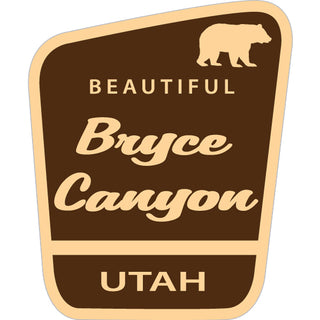 Bryce Canyon  Utah   Brown Angled Park Sign Sticker