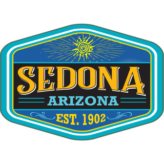 SEDONA BLACK & TURQUOISE SUN Shape Sticker