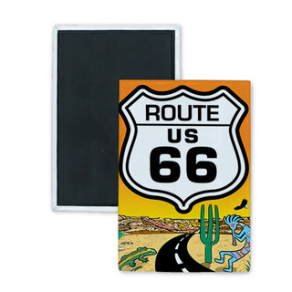 Route 66   White Desert Road Shield Rectangle Badge Magnet