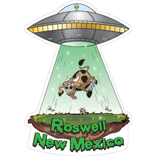 Roswell  New Mexico   Cow Abduction Sticker