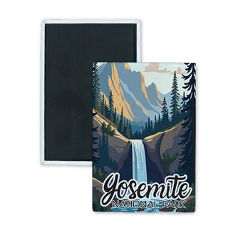 Yosemite Waterfall   Yosemite National Park Waterfall Rectangle Badge Magnet