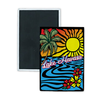 Lake Havasu AZ Abstract Sunset Rectangle Badge Magnet