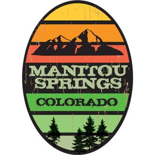 OK4 Manitou Springs CO Vert Wide Oval Stripes small (00792) Sticker