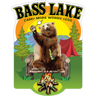 Bass Lake   Bear Camping Sticker