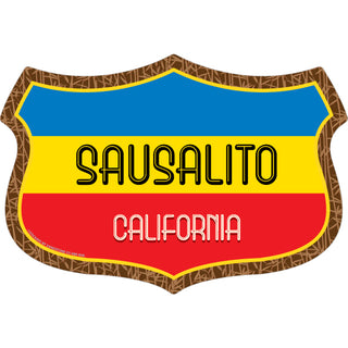 OK4 Sausalito  CA Yellow Blue Red Shield Sticker
