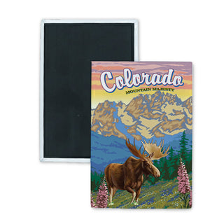 Colorado Moose Mountain Majesty (01392) Rectangle Badge Magnet