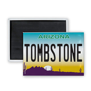 Tombstone Arizona License Plate Rectangle Badge Magnet