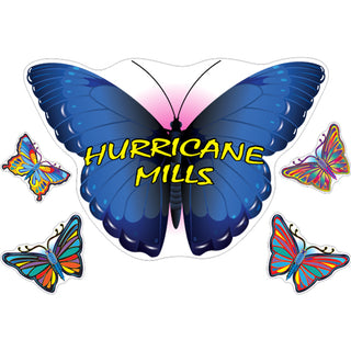 Hurricane Mills   Five Butterflies Sticker