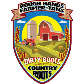 Novelty   Rough Hands Farmer Tans Sticker