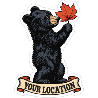 fall black bear cub Sticker